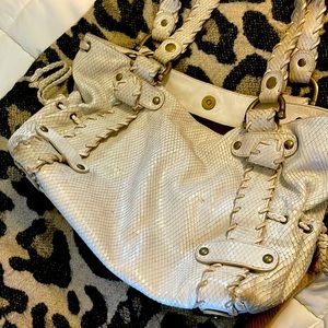 Gorgeous cream colored snake textured Kona sienna bag